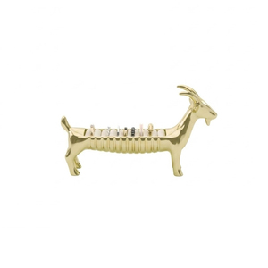 Soporte para Anillos de Perro de Latón Pulido con Base Acolchada de Terciopelo, Soporte de Joyería de Metal Fundido y Organizador de Tocador para Decoración del Hogar y Regalos - Product Image 2