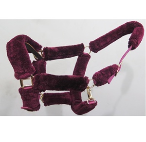 La mayoría de las ventas personalizado suave visón acolchado caballo Halter fino Nylon Web Halter para ecuestre inglés caballo PP Material - Product Image 2