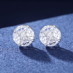 Premium Lab Grown Diamond Stud Earrings with 925 Sterling Silver Round Brilliant Sparkling Jewelry for Women and <b>Brides</b> - Product Image 1