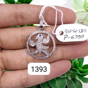 จี้เพชรพลอยไพลินทรงกลมหรูหราประดับเพชรแบบฝังละเอียดบนตัวเรือนเงินแท้ 925 สำหรับผู้หญิง - Product Image 1
