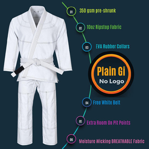 Uniforme de Jiu Jitsu Brasileño Personalizado, Gi BJJ Liso, Pantalones Ripstop de Tejido Perla de 350 GSM, Kimono Ligero Preencogido para Artes Marciales - Product Image 3