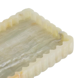 Light Green Onyx Rectangle Scalloped Tray Natural <b>Stone</b> Decorative Serving Bowl Handmade Luxury Onyx Bowl Wholesale Supplie - Product Image 3