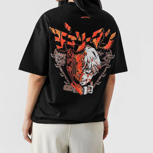 เสื้อยืดแขนสั้นคอเต่าทรงโอเวอร์ไซส์ลายการ์ตูน Chainsaw Man สไตล์ญี่ปุ่นแบบใหม่ สำหรับผู้ชาย ขายส่ง - Product Image 6