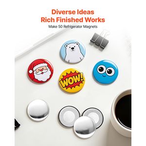 Fournitures pour la fabrication de badges : 50 ensembles de pièces pour badges aimantés de 25 mm avec dos magnétique, coques métalliques et Mylar transparent - Product Image 4