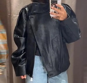 Wholesale Fashionwear PU <b>Leather</b> Jacket Trending Hip Hop Fashion Women Jacket Streetwear Stylish Woman Zipper Jacket - Product Image 3