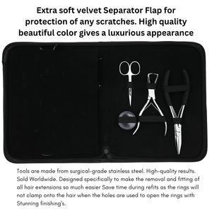 Hair Extension <b>Tools</b> <b>Kit</b> Flat Beads Crimping MicroLink Removal Plier Pulling Hook Threading Loop <b>Tool</b> <b>Mini</b> Scissor Styling Clips - Product Image 5