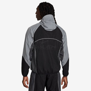 Water Resistant <b>Reflective</b> <b>Running</b> <b>Jacket</b> With Adjustable Hood Full Zip Closure And Breathable Fabric For Exercise Training - Product Image 2