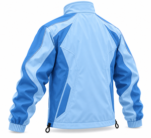 Chaqueta Cortavientos Casual para Hombre, Diseño Color Block, Impermeable, Cierre Completo con Cremallera, Bolsillo en el Pecho, Color Azul Claro, Ropa para Exteriores, OEM - Product Image 6