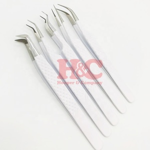 Pince à épiler pour extensions de cils en fibre de qualité supérieure, couleur blanche, en acier inoxydable durable, pince à épiler pour cils de vison, testée - Product Image 1