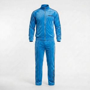 2026 Unisex Premium Mustard Yellow <b>Velvet</b> Lightweight Four-Way Stretch Eco-Friendly Tracksuit-Luxury Vintage Retro Jogging Suit - Product Image 3