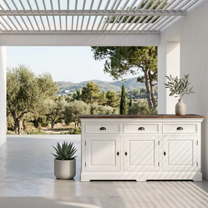 Cómoda Welly de Madera de Teca Maciza con 6 Cajones, Estilo Escandinavo Contemporáneo, Ecológica, para Sala de Estar, Dormitorio o Estilo Rústico - Product Image 4