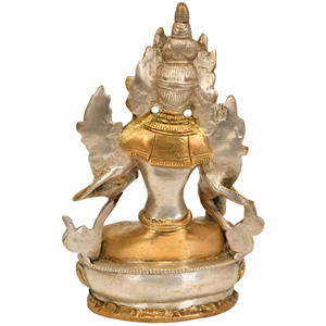 5 pulgadas blanco Tara diosa ídolo en latón tibetano budista deidad estatua escultura producto - Product Image 2