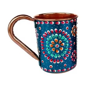 GOOD DESIGN 100% Pure <b>Copper</b> Moscow Mule Mug 16 Oz Solid Pattern <b>Screw</b>-On Cap & Hand Grip Dishwasher Safe Party Use - Product Image 5