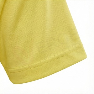Men's Yellow Short Sleeve Knitted Polo Shirt Solid Casual Regular Fit Button Design - Product Image 6
