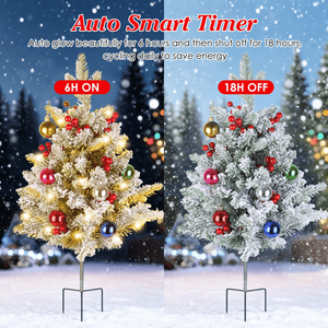 Grande Albero di Natale Artificiale Realistico con 50 LED, 8 Modalità di Illuminazione, Timer Automatico, Impermeabile IP44, Funzionamento a Batteria, Mini - Product Image 4