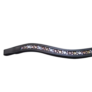 Diadema de Cuero con Ondas de Diamante para Caballo, Accesorio de Doma Ecuestre - Product Image 2