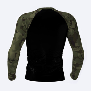 Men's Fitted MMA Rash Guard <b>Long</b> <b>Sleeve</b> <b>Compression</b> <b>Shirt</b> Camouflage Print Moisture Wicking Sportswear for Mixed Martial Arts - Product Image 3