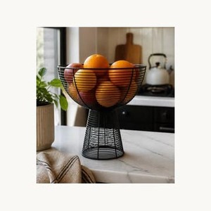 Metal <b>Silver</b> <b>Wire</b> Fruits Bowl Stylish New Design Fruit Basket Customized Decorative Kitchen Counter Organizer Fruits Bowl - Product Image 2