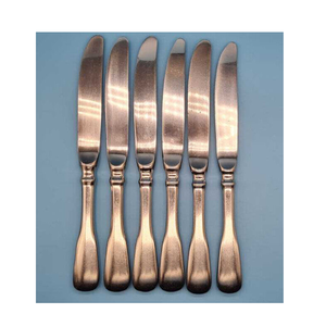Cuchillo para Postre de Acero Inoxidable, Juego de 6 Cuchillos de Cena Clásicos de Acero Inoxidable con Mango de Metal Pulido Satinado - Product Image 1