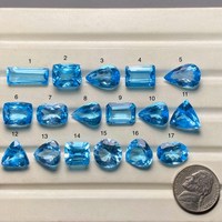 Topaze bleue facettée, pierre précieuse de haute qualité, couleur bleue, pour la fabrication de bijoux, vente en gros.