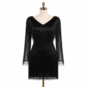 Women Black Halter Neck Regular Sleeve Modern Mini Dress | Party Wear Club Dress Luxury Evening Outfit | India 2026 Export - Product Image 2