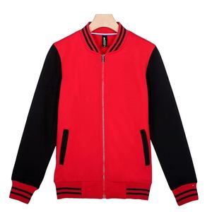 Custom Wholesale Blank Bulk Plain Unisex <b>Black</b> Men Women College Stand Collar Embroidery <b>Fleece</b> Baseball Varsity Jackets - Product Image 3