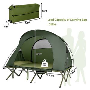 Tenda da Campeggio Automatica a Doppio Strato Impermeabile per 2 Persone con Rete, Montaggio Rapido per Escursionismo e Spiaggia - Product Image 5