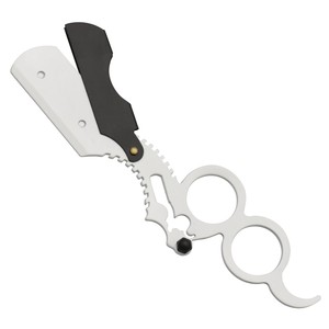 มีดโกนหนวดแบบใบมีดเดี่ยวสองวงแหวน สแตนเลสสตีล ยี่ห้อแซมเบียรัลเมด อินเตอร์เนชั่นแนล สีขาวดำ สำหรับช่างตัดผมมืออาชีพ - Product Image 4