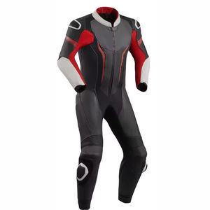 Combinaison en cuir pour motards, nouvelle conception, pour les courses, noir et rouge, qualité supérieure, vêtements de moto pour hommes, fabriquée au Pakistan. - Product Image 2