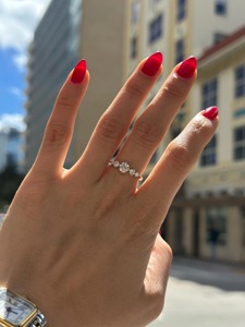 Bague de fiançailles de luxe en or massif 14 carats avec diamant rond de 3 carats cultivé en laboratoire, certifié IGI - Product Image 5