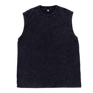 <b>Men's</b> Sleeveless Tank Top O-Neck Cotton Street Style Letter Print <b>Vest</b> Design Front Back <b>White</b> Text Black Color - Product Image 4