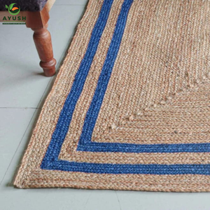 Alfombra tradicional india hecha de fibras de yute 100% naturales, alfombras personalizadas para la sala de juegos de los niños y el pasillo. - Product Image 2