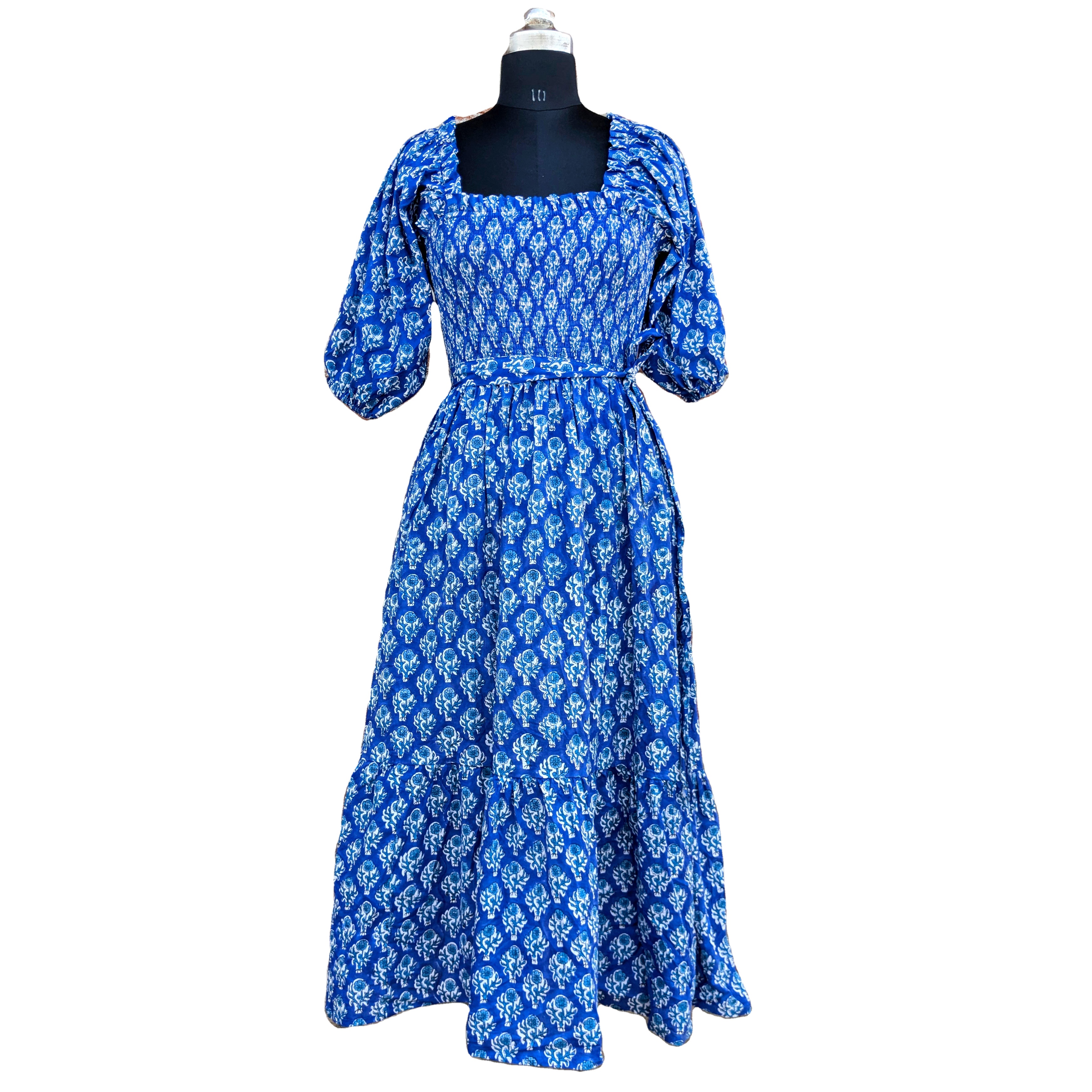 chinese dress ladies Indian Cotton Block Print Maxi S/M – OMNIA main image 0