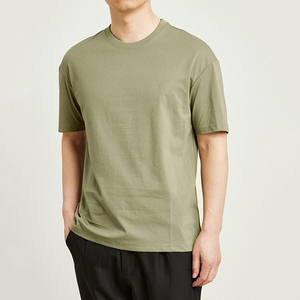 Summer Hot Sale Men's Regular Fit Solid Color Drop Shoulder Cotton T-shirt Customized Casual Plain Blank Short Sleeve <b>Tshirts</b> - Product Image 3