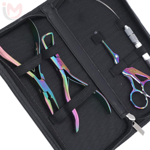IMANS ENTERPRISES Juego de Herramientas Profesionales de Acero Inoxidable para Extensiones de Cabello con Pinzas para Micro Anillas - Product Image 3