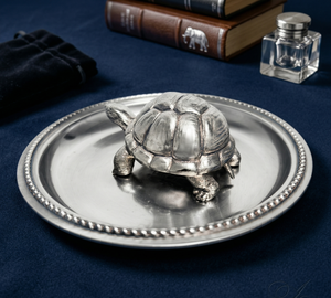 Jaipur Metals 999 Oxidised Silver Plated Brass Turtle Statue | 6x4x3cm | 49g | Modern Design | Office Supplies | Vastu Decor - Product Image 5