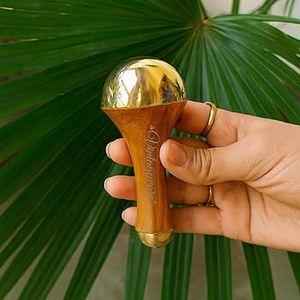 High Quality Custom Logo Wood Kansa Wand Double Sided Handmade Home Decor Ayurvedic Body <b>Massager</b> Foot Care <b>Tool</b> Modern Design - Product Image 6