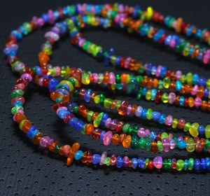 Perles d'opale naturelle éthiopienne fumée multicolores, non taillées, de forme irrégulière, percées, taille 3-4 mm, longueur 16 pouces, pour la fabrication de bijoux - Product Image 3