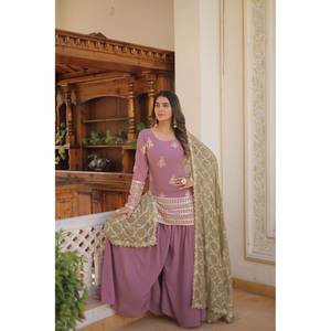 ชุดมาสคอตจากดีไซเนอร์สำหรับผู้หญิงพร้อมคอลเล็กชั่น Dupatta KA-1079ชุดพลาซูที่น่าประทับใจ - Product Image 5