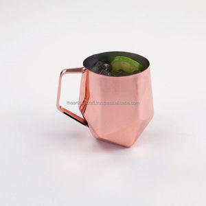Taza de cobre ecológica con logotipo personalizable de 200-300ml, recipiente de vidrio redondo con chapado en oro rosa para café, cerveza, artesanía artesanal - Product Image 1