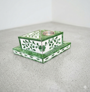 Diffuseur d'encens Bakhoor en résine, ensemble d'aromathérapie, design floral multicolore, incrustation en résine, ambre gris, thé, bergamote, pour usage religieux - Product Image 1
