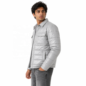 Chaquetas de hombre acolchadas, elegantes y casuales, con logotipo personalizado al por mayor (OEM), con bolsillos frontales, de nailon y poliéster, para exteriores, cálidas, transpirables, para invierno. - Product Image 2