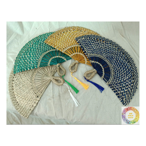 Natural Seagrass Cooling Fan Handmade Woven Straw Fan OEM Private Label Wholesale Factory Direct Vietnam Export Supplier - Product Image 6