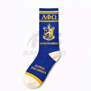 Calcetines personalizados de fraternidad con logotipo y texto para campañas promocionales Fabricante de calcetines personalizados Fabricante de calcetines tejidos - Product Image 3