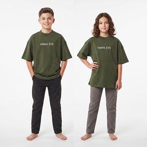 Camiseta Unisex para Niños al por Mayor, de Algodón Jersey, Corte Holgado, Hombros Caídos, Manga Corta, con Logotipo Personalizado, Estilo Casual - Product Image 5