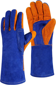 Cow Split Polyethylene Anti-static Welding <b>Gloves</b> with Safety Cuff Touchscreen 7 oz <b>Long</b> Cowhide Industrial Work Protection - Product Image 3