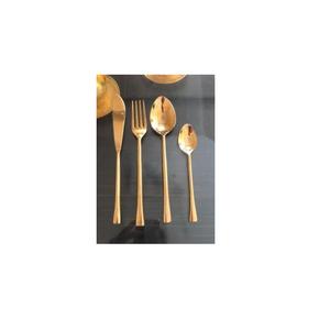 Juego de Cubiertos de Acero Inoxidable Dorado de 4 Piezas al por Mayor, Cuchillo, Tenedor, Cuchara y Cucharilla con Acabado Pulido Elegante para Bodas y Hoteles - Product Image 1