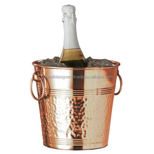 ถังน้ำแข็งทองแดงอุปกรณ์แช่ไวน์แบบพกพากันรั่วถังแช่ไวน์อุปกรณ์ตกแต่งงานปาร์ตี้ทำจากบาร์เก็บความเย็นสีทองแดงออกแบบโลโก้ได้ตามที่ต้องการ - Product Image 1
