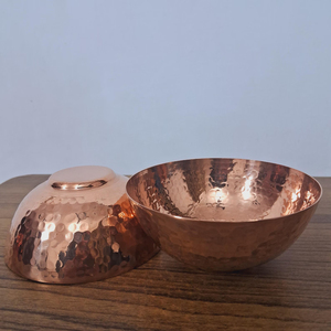 Tazón Redondo de Cobre para Mesa de Cocina, Diseño Grabado, Tazón para Mezclar, Utensilios de Cocina Elegantes, Tazón para Servir Frutas con Acabado Brillante - Product Image 2