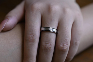 White Gold <b>Black</b> Groove Lab Grown Diamond <b>Men</b>’s Wedding Band <b>Ring</b> - Product Image 6
